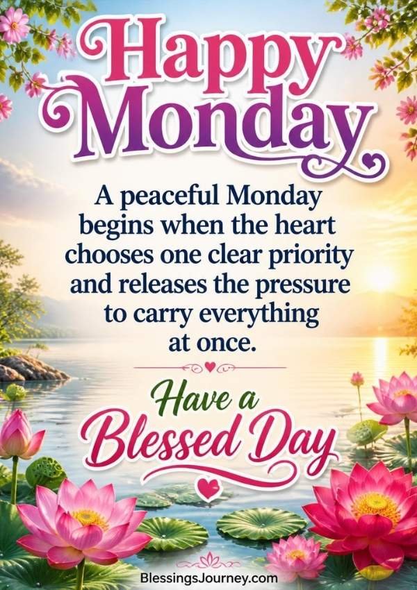 Inspirational Good Morning Monday Blessings