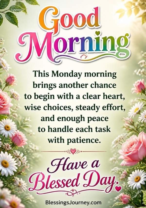 Good Morning Monday Blessings