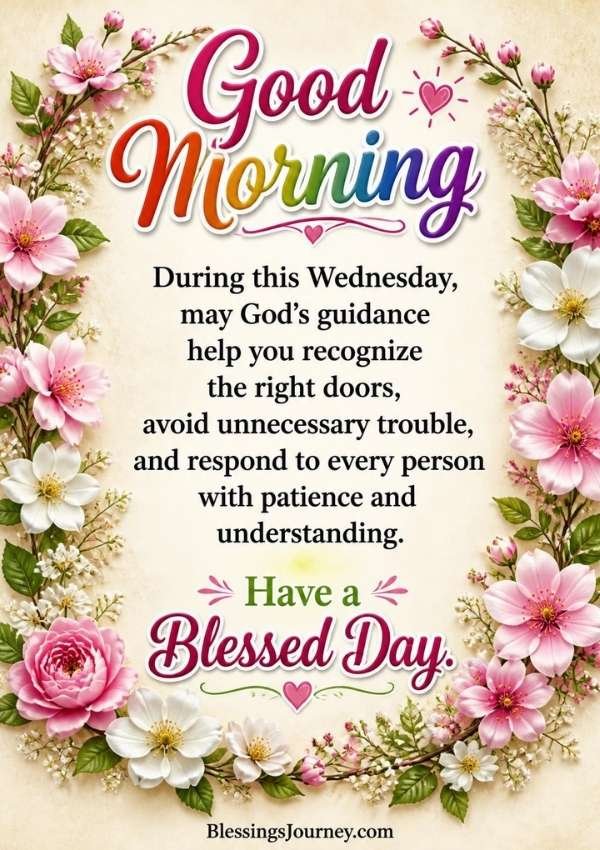 Good Morning Wednesday Blessings