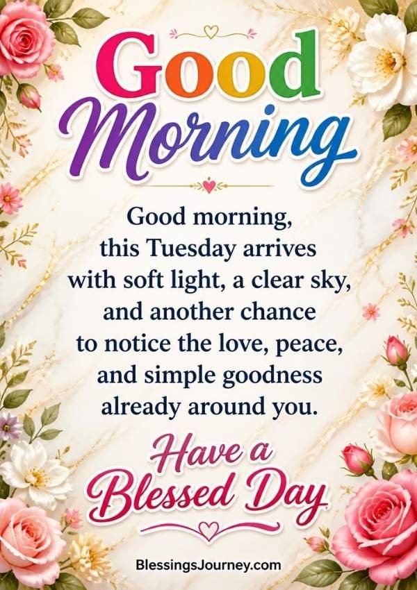 Good Morning Tuesday Blessings and Prayers