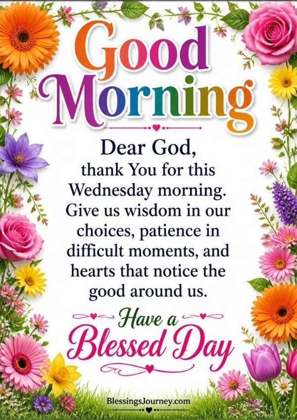Good Morning Wednesday Blessings